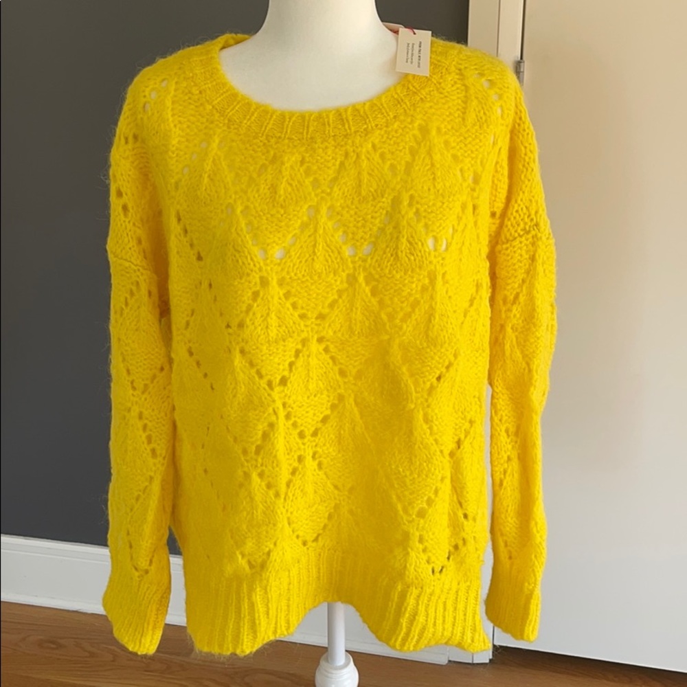 Anthropologie yellow sweater